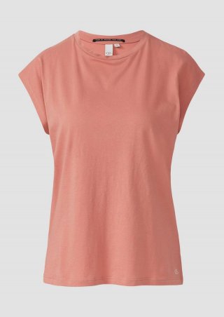 s.Oliver T-Shirt mit leicht überschnittenen Schultern - papaya