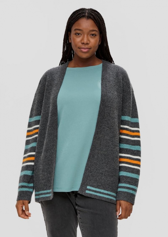 s.Oliver Cardigan aus Wollmix - dunkelgrau