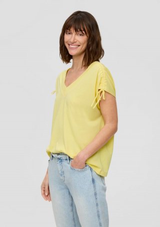 s.Oliver Ärmelloses Shirt mit Bindedetails an der Schulterpartie - hellgelb