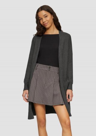 s.Oliver Lange Strickjacke aus Viskosemix - schwarz