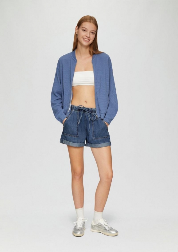 s.Oliver Jeans-Short / Relaxed Fit / Mid Rise / Wide Leg - dunkelblau