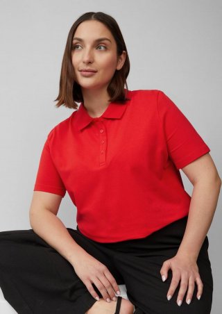 s.Oliver Piqué-Poloshirt aus Baumwollmix - rot