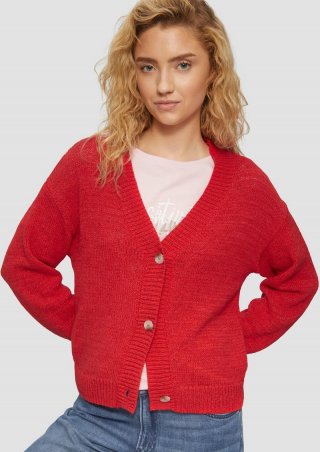 s.Oliver Strickjacke im Relaxed Fit mit Knöpfen - preiselbeere