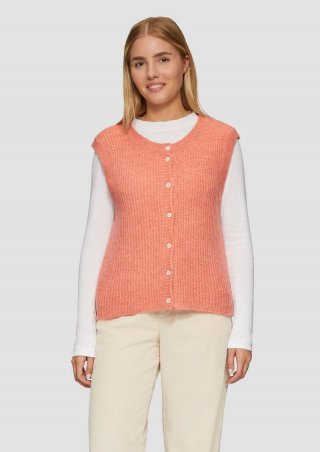 s.Oliver Geknöpfte Strickweste - orange