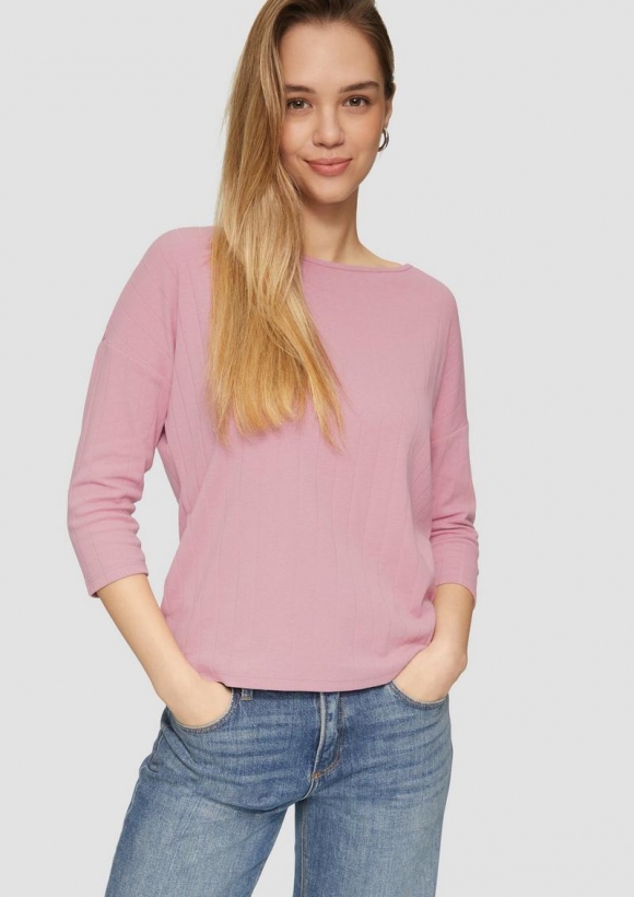 s.Oliver Shirt im Loose Fit mit Dreiviertelarm - altrosa