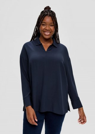 s.Oliver Crêpe-Bluse aus Viskose - navy