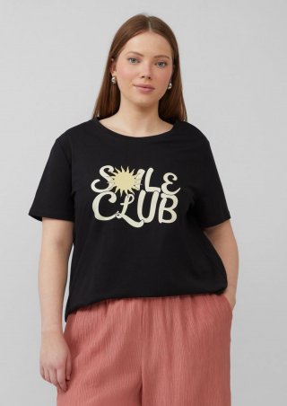 s.Oliver Baumwollshirt mit Frontprint - schwarz