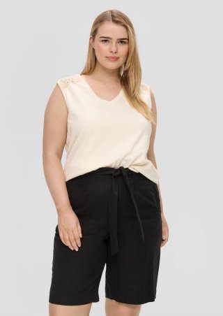 s.Oliver Shorts aus Leinenmix - schwarz