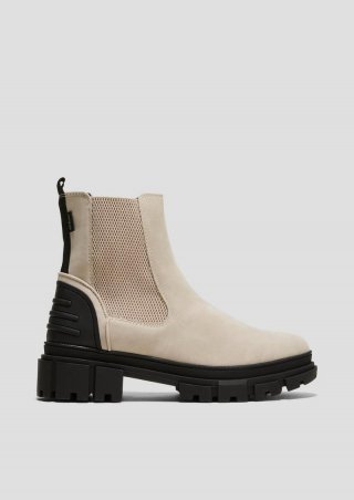 s.Oliver Chelsea Boots mit Kontrast-Detail - beige