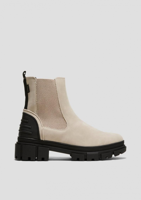 s.Oliver Chelsea Boots mit Kontrast-Detail - beige
