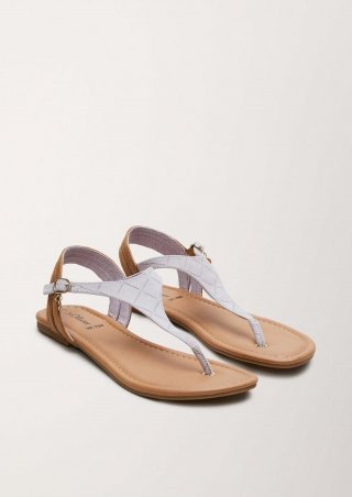 s.Oliver Sandalen in Leder-Optik - lavendel