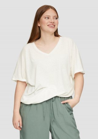s.Oliver T-Shirt aus Leinenmix im Relaxed Fit - creme