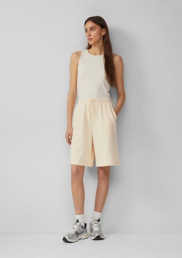 s.Oliver Lässige Bermudashorts aus Sweat | QS x Vanessa Mai - creme
