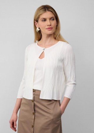 s.Oliver Kurzer Cardigan mit Strukturmuster und 3/4-Ärmeln - ecru