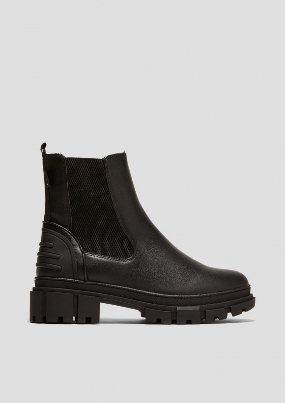 s.Oliver Chelsea Boots mit Kontrast-Detail - schwarz
