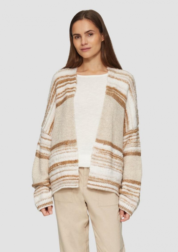s.Oliver Cardigan im Oversize-Schnitt - hellbraun