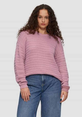 s.Oliver Strickpullover mit Strukturmuster - altrosa