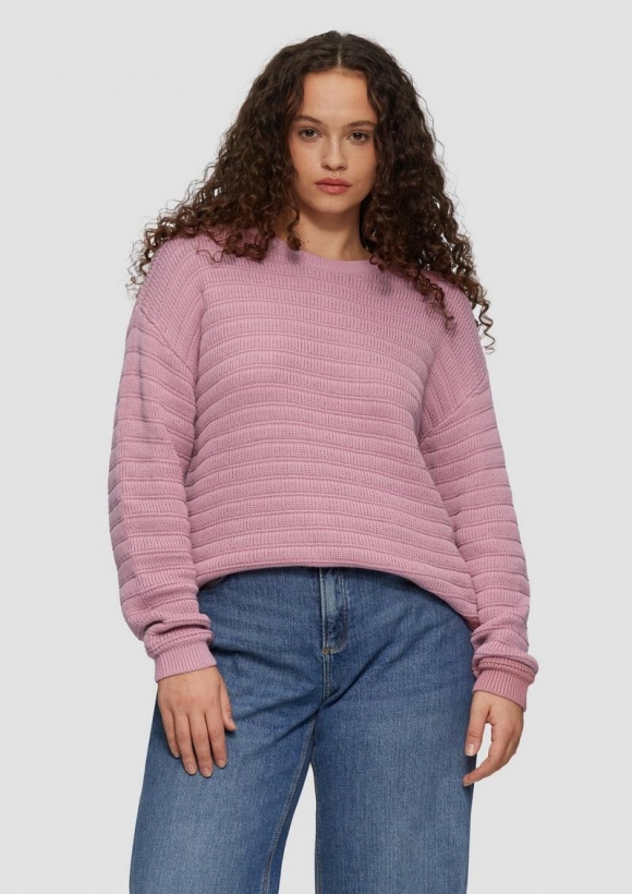 s.Oliver Strickpullover mit Strukturmuster - altrosa