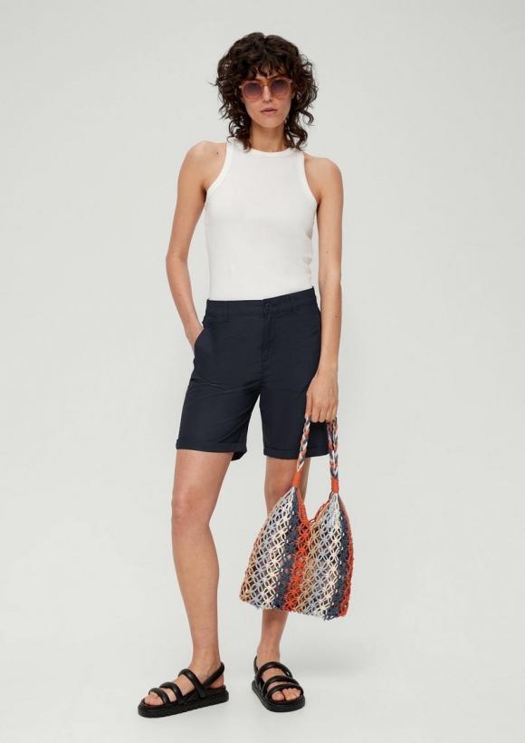 s.Oliver Regular: Shorts aus Lyocellmix - navy