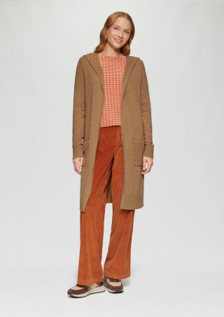s.Oliver Long-Cardigan mit Kapuze - sandstein