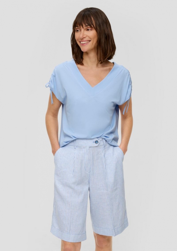 s.Oliver Ärmelloses Shirt mit Bindedetails an der Schulterpartie - himmelblau