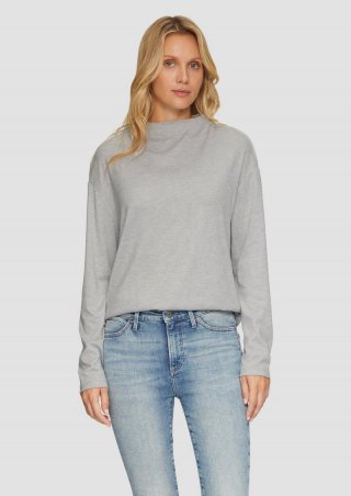 s.Oliver Longsleeve aus gebürstetem Jerseystrick - grau meliert