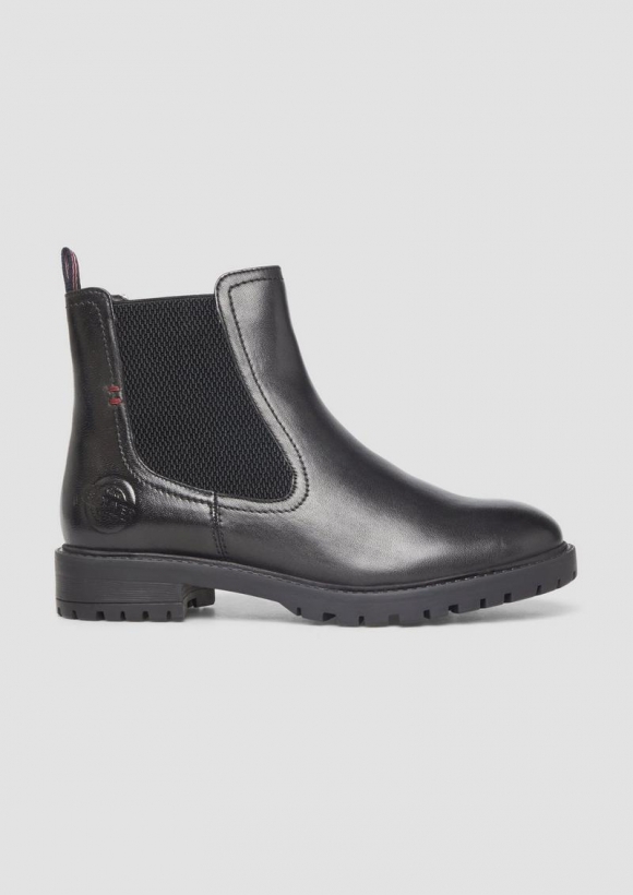 s.Oliver Chelsea Boots aus Schafsleder - schwarz