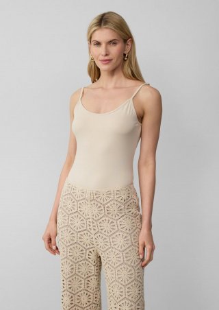 s.Oliver Slim-Fit-Top mit verstellbaren Spaghettiträgern - beige