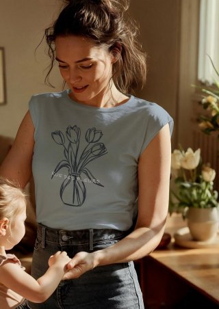 s.Oliver T-Shirt mit Frontprint im Relaxed Fit - hellblau