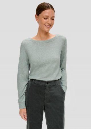 s.Oliver Longsleeve aus Viskosemix - salbeigrün
