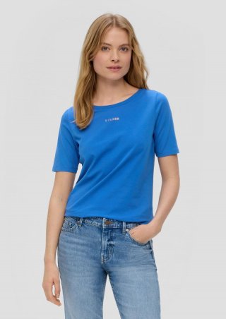 s.Oliver T-Shirt mit Logoprint - royalblau