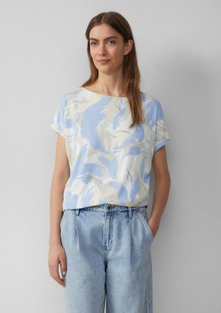 s.Oliver Viskosemix-T-Shirt im Relaxed Fit - beige