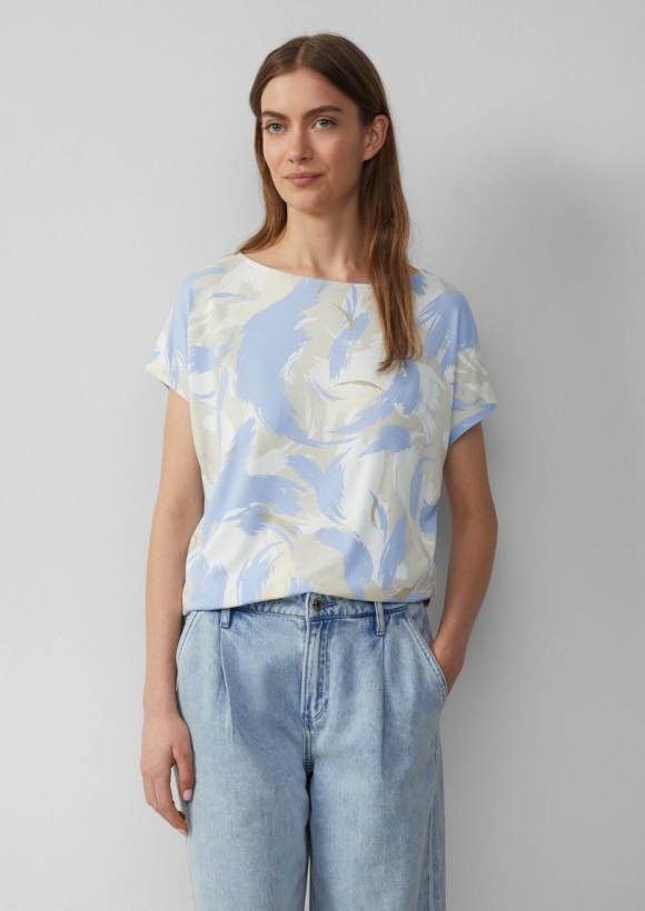 s.Oliver Viskosemix-T-Shirt im Relaxed Fit - beige