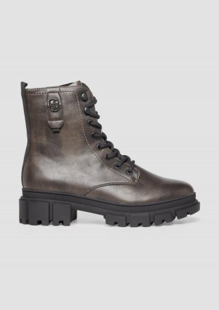s.Oliver Stiefeletten mit Schnürung und Reißverschluss - dunkelbraun