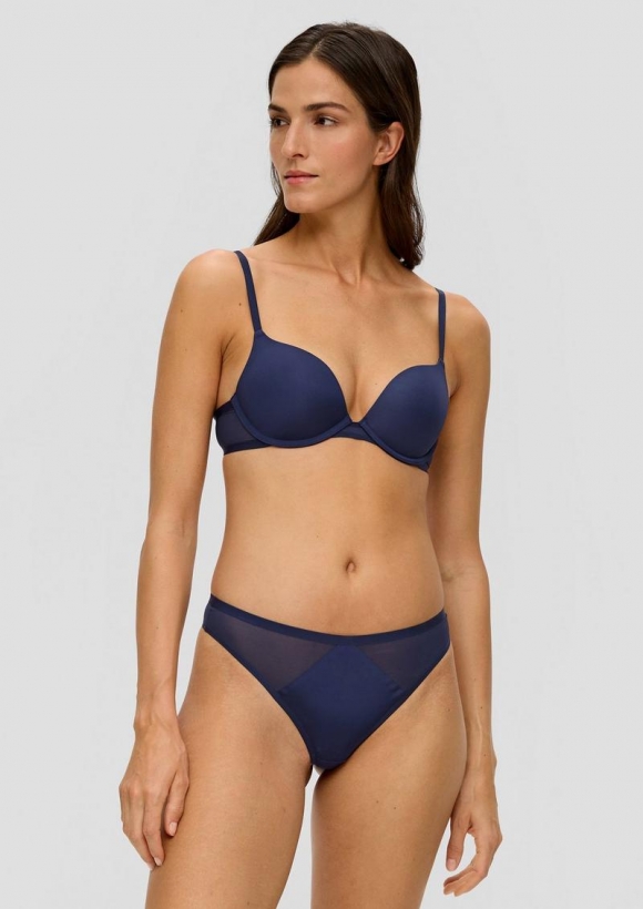 s.Oliver Push-up-BH in glänzender Optik - tiefblau