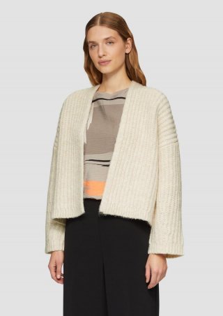 s.Oliver Strickjacke mit weiten Ärmeln im Relaxed Fit - beige