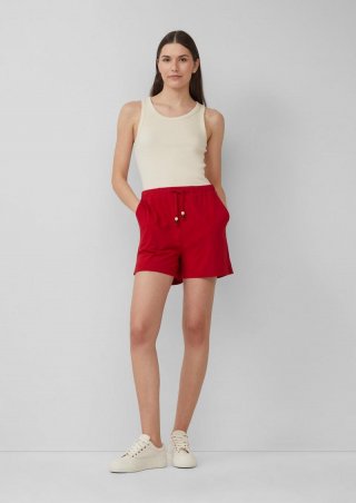 s.Oliver Jersey-Shorts mit Elastikbund - mohnrot