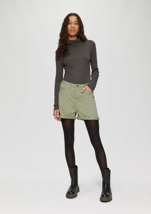 s.Oliver Jeans-Shorts Mom / Relaxed Fit / High Rise - salbeigrün
