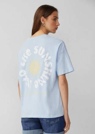 s.Oliver Baumwollshirt mit Rückenprint - hellblau