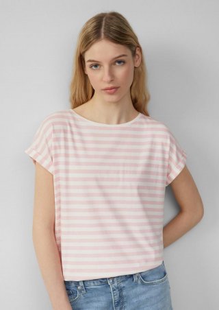 s.Oliver Locker geschnittenes T-Shirt aus Modalmix - altrosa