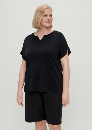 s.Oliver Piqué-Shirt aus Modalmix - schwarz