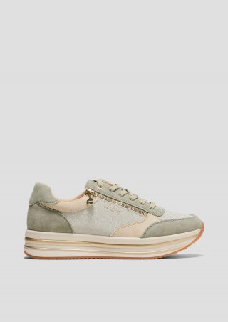 s.Oliver Sneaker mit Plateau-Sohle - helles olivgrün