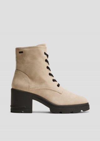 s.Oliver Stiefel mit Blockabsatz in Leder-Optik - hellbraun