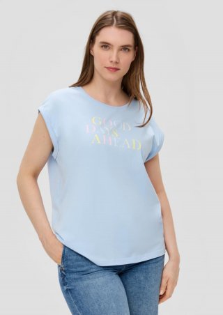s.Oliver Relaxed-Fit-Shirt aus Baumwolle mit Frontprint - himmelblau