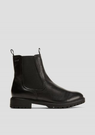 s.Oliver Chelsea Boots aus Schafsleder - schwarz