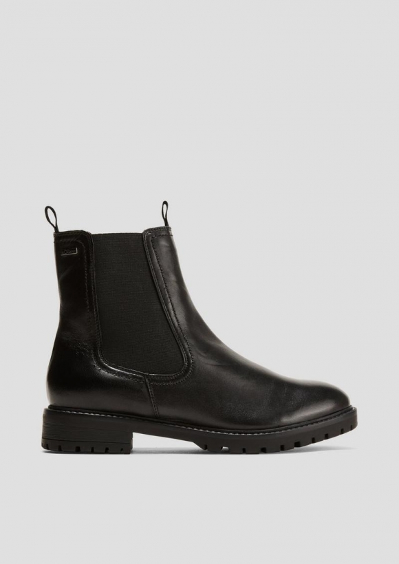s.Oliver Chelsea Boots aus Schafsleder - schwarz