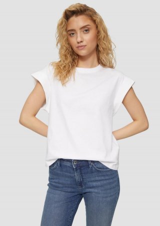s.Oliver T-Shirt im Relaxed Fit mit überschnittenen Schultern - weiß
