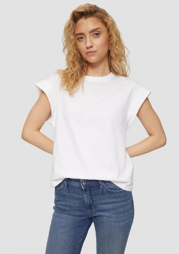s.Oliver T-Shirt im Relaxed Fit mit überschnittenen Schultern - weiß