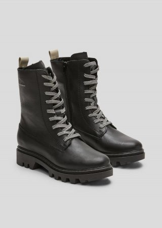 s.Oliver Fabricmix-Boots mit Kontrastdetails - schwarz