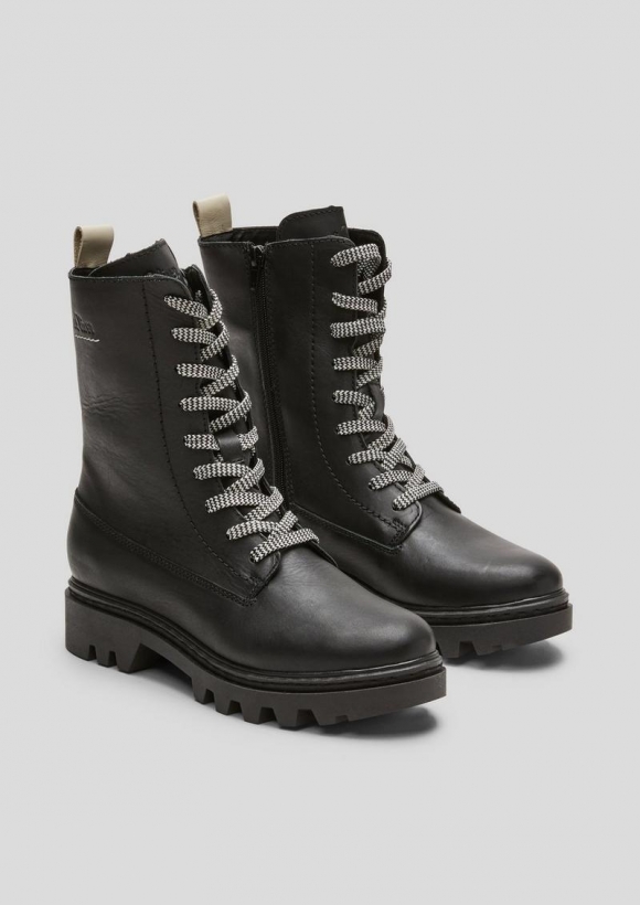 s.Oliver Fabricmix-Boots mit Kontrastdetails - schwarz